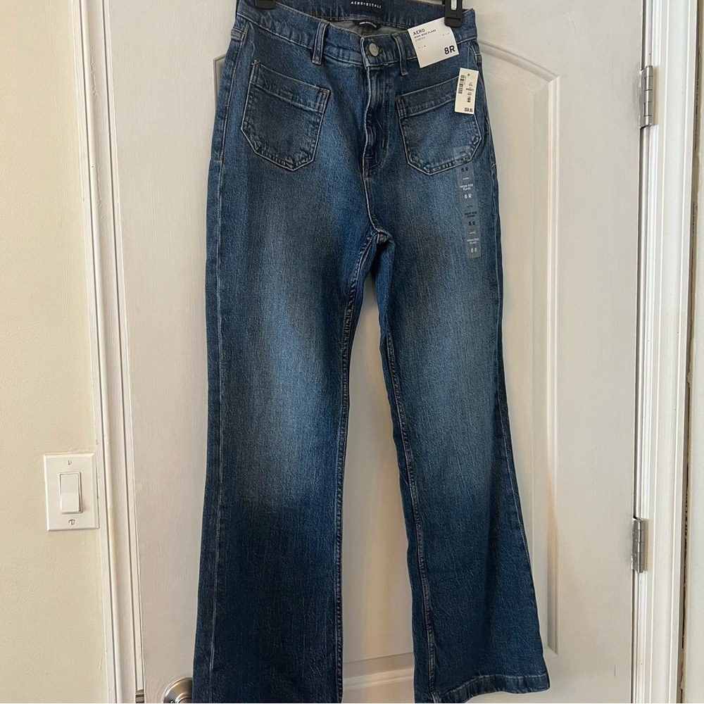 Aeropostale High Rise Flare Dark Wash Jeans